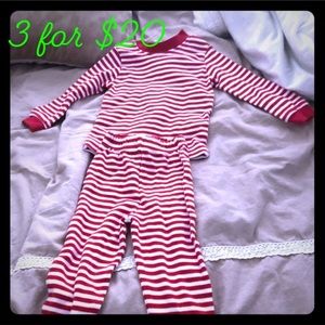 Candy cane striped set 12 months 3 for $20